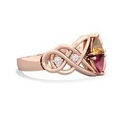 Citrine Keepsake Celtic Knot 14K Rose Gold ring R5300