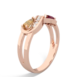 Citrine Diamond Infinity 14K Rose Gold ring R5390