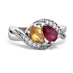 Citrine Summer Winds 14K White Gold ring R5342