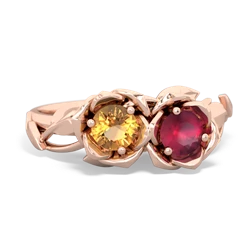 Citrine Rose Garden 14K Rose Gold ring R5510