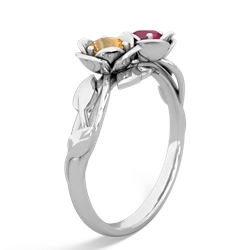 Citrine Rose Garden 14K White Gold ring R5510