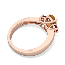 Citrine Three Stone Oval Trellis 14K Rose Gold ring R4024