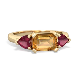 Citrine Three Stone 14K Yellow Gold ring R5235