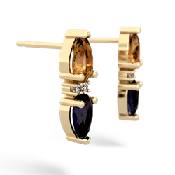 Citrine Bowtie Drop 14K Yellow Gold earrings E0865