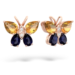 Citrine Butterfly 14K Rose Gold earrings E2215