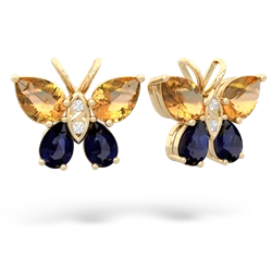 Citrine Butterfly 14K Yellow Gold earrings E2215