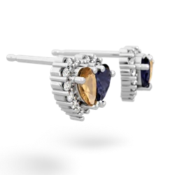 Citrine Halo 14K White Gold earrings E7008