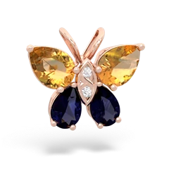 Citrine Butterfly 14K Rose Gold pendant P2215