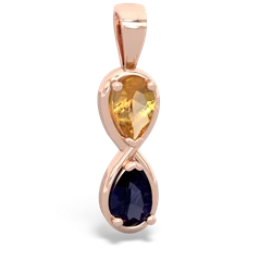 Citrine Infinity 14K Rose Gold pendant P5050