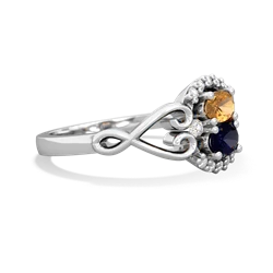 Citrine Love Nest 14K White Gold ring R5860