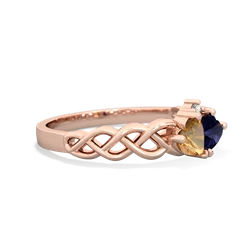 Citrine Heart To Heart Braid 14K Rose Gold ring R5870