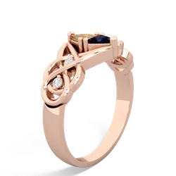 Citrine Keepsake Celtic Knot 14K Rose Gold ring R5300