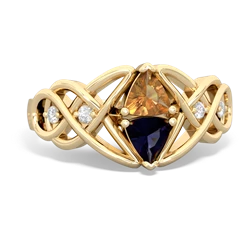 Citrine Keepsake Celtic Knot 14K Yellow Gold ring R5300