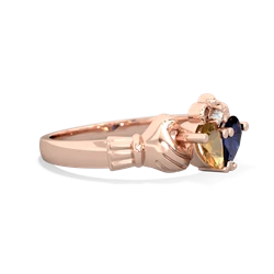 Citrine 'Our Heart' Claddagh 14K Rose Gold ring R2388