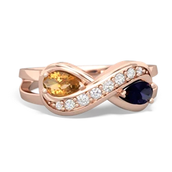 Citrine Diamond Infinity 14K Rose Gold ring R5390