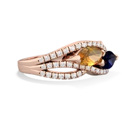 Citrine Diamond Rivers 14K Rose Gold ring R3070