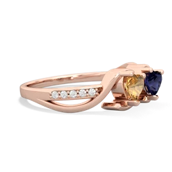 Citrine Side By Side 14K Rose Gold ring R3090