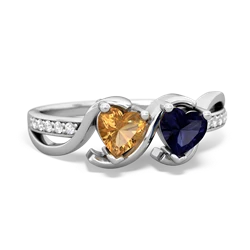 Citrine Side By Side 14K White Gold ring R3090