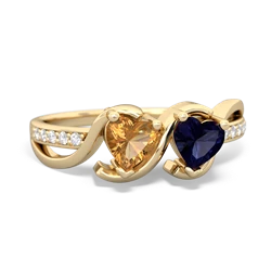 Citrine Side By Side 14K Yellow Gold ring R3090