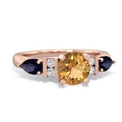 Citrine 6Mm Round Eternal Embrace Engagement 14K Rose Gold ring R2005