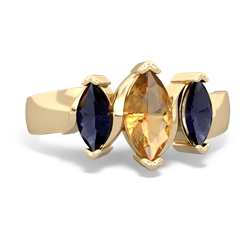 Citrine Three Peeks 14K Yellow Gold ring R2433