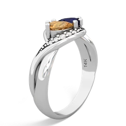 Citrine Summer Winds 14K White Gold ring R5342