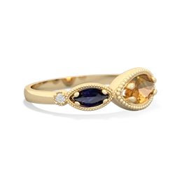 Citrine Milgrain Marquise 14K Yellow Gold ring R5700