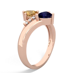 Citrine Heart To Heart 14K Rose Gold ring R2064