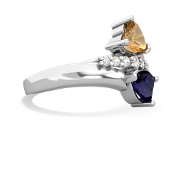 Citrine Heart To Heart 14K White Gold ring R2064