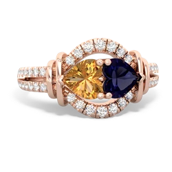 Citrine Art-Deco Keepsake 14K Rose Gold ring R5630