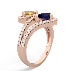 Citrine Diamond Dazzler 14K Rose Gold ring R3000