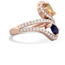 Citrine Diamond Dazzler 14K Rose Gold ring R3000