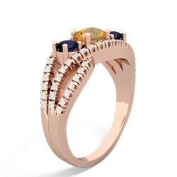 Citrine Three Stone Aurora 14K Rose Gold ring R3080