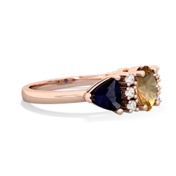 Citrine Antique Style Three Stone 14K Rose Gold ring R2186