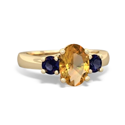 Citrine Three Stone Oval Trellis 14K Yellow Gold ring R4024