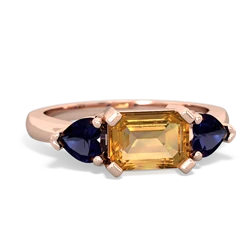 Citrine Three Stone 14K Rose Gold ring R5235