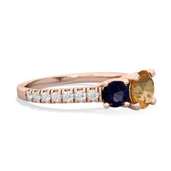 Citrine Pave Trellis 14K Rose Gold ring R5500