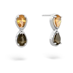 Citrine Infinity 14K White Gold earrings E5050