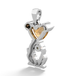 Citrine Puppy Love 14K White Gold pendant P5800