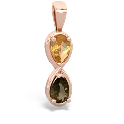 Citrine Infinity 14K Rose Gold pendant P5050