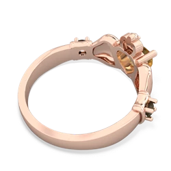 Citrine Claddagh Keepsake 14K Rose Gold ring R5245