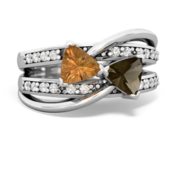 Citrine Bowtie 14K White Gold ring R2360