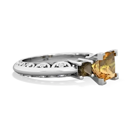 Citrine Eternal Embrace Engagement 14K White Gold ring C2001