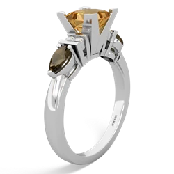 Citrine 6Mm Princess Eternal Embrace Engagement 14K White Gold ring C2002