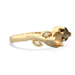 Citrine Floral Elegance 14K Yellow Gold ring R5790