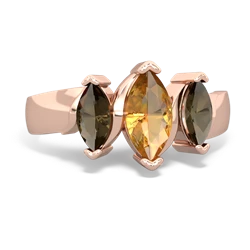 Citrine Three Peeks 14K Rose Gold ring R2433