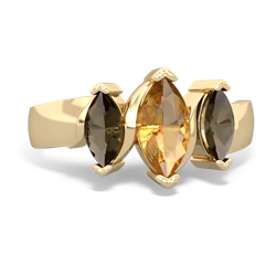 Citrine Three Peeks 14K Yellow Gold ring R2433