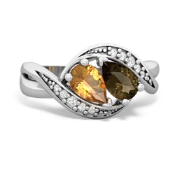 Citrine Summer Winds 14K White Gold ring R5342