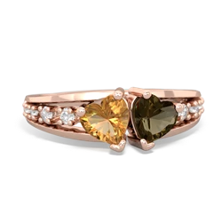 Citrine Heart To Heart 14K Rose Gold ring R3342