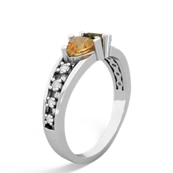 Citrine Heart To Heart 14K White Gold ring R3342